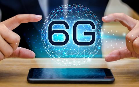 phone 6g Earth businessman connect worldwide waiter hand holding an empty digital tablet with smart and 6G network connection concept