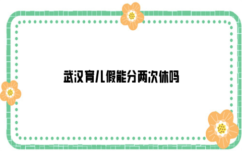 武汉育儿假能分两次休吗