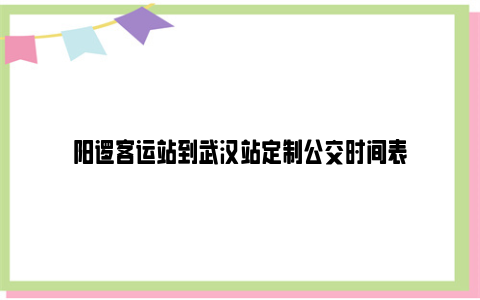 阳逻客运站到武汉站定制公交时间表