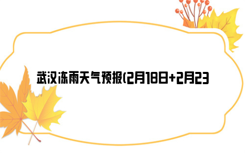 武汉冻雨天气预报(2月18日+2月23日)