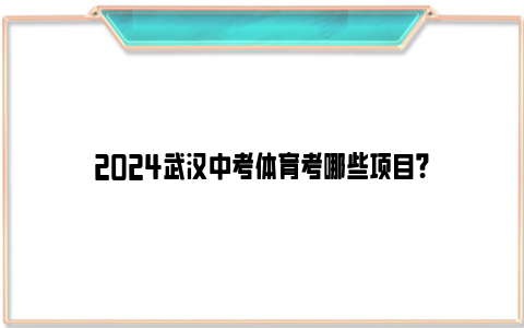 2024武汉中考体育考哪些项目？