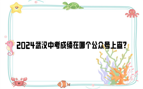 2024武汉中考成绩在哪个公众号上查？