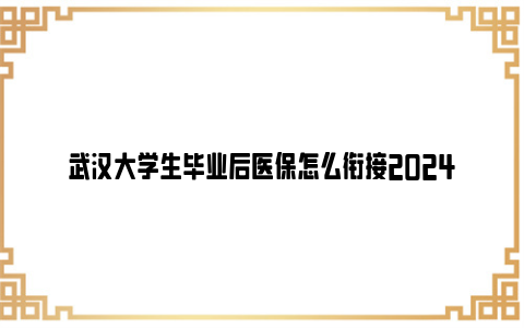 武汉大学生毕业后医保怎么衔接2024