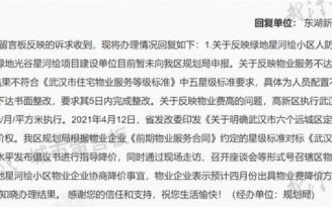 最新！光谷这一着名小区，要降物业费了！