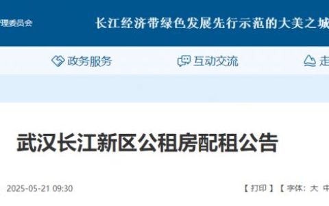 武汉长江新区公租房配租公告（2025年5月21日）
