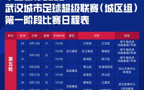 武汉城市足球超级联赛赛程时间安排表公布了吗2025